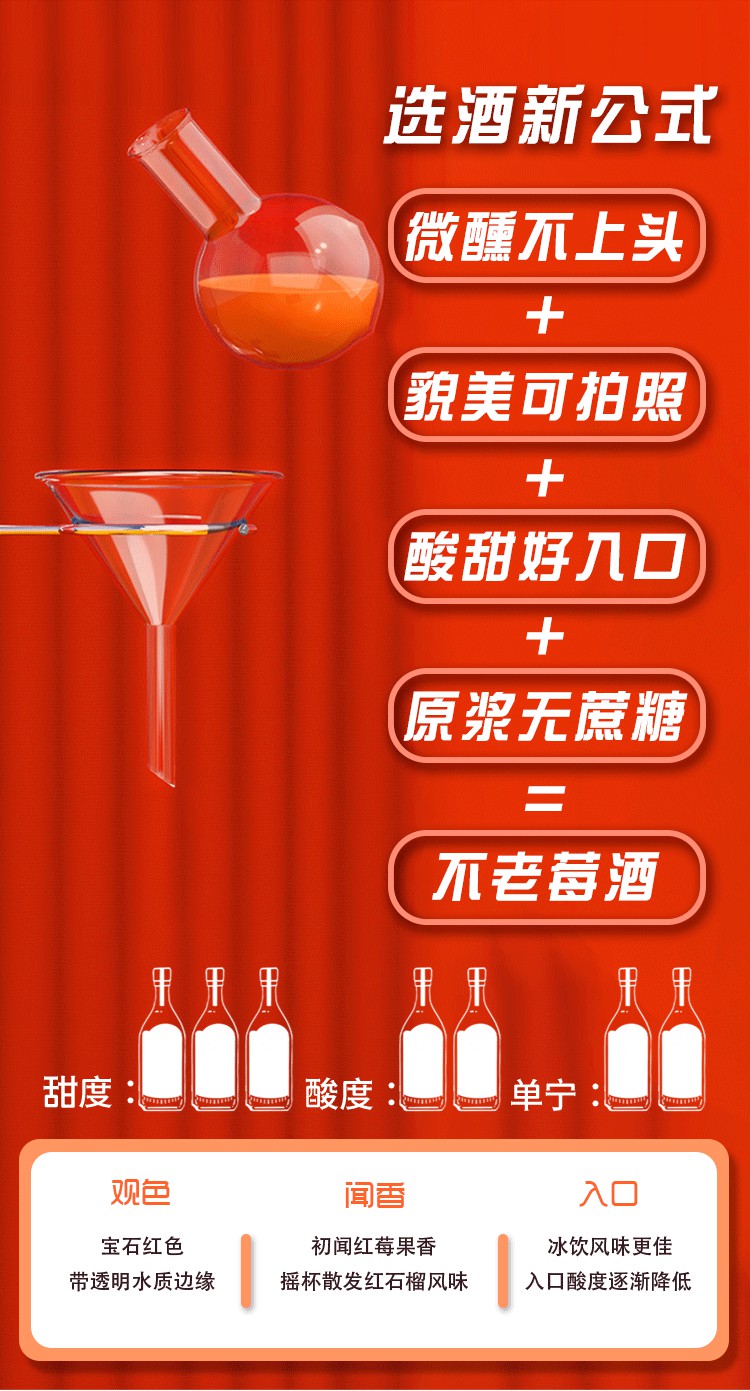车尔西曜金秋不老莓酒500ml