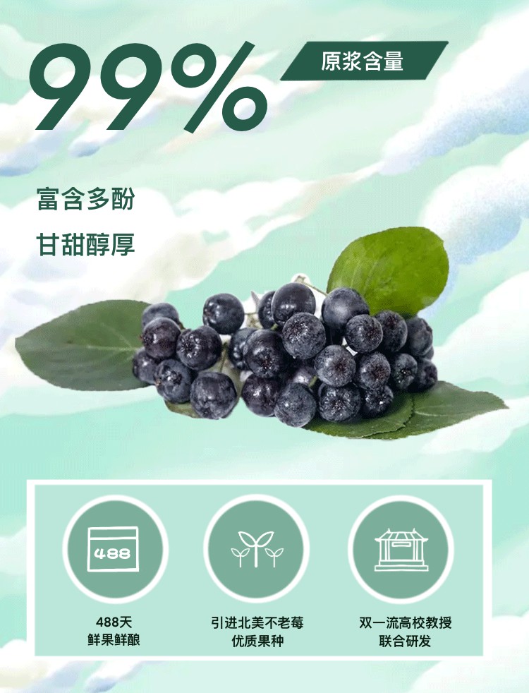 车尔西曜朝霞不老莓酒500ml