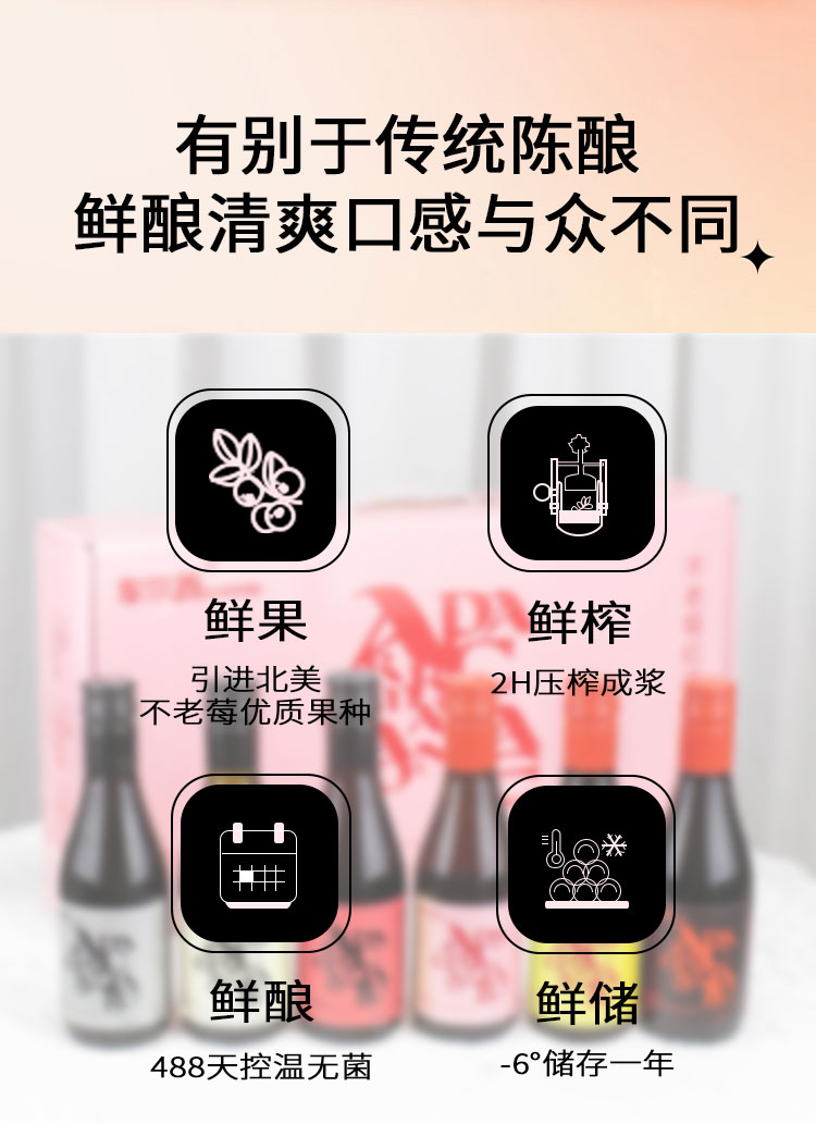 不老莓酒187ml六支装